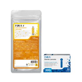 FORA 6 Cholesterol Teststrips + FORA Lancetten 30G (Combi-Product) - The Tester