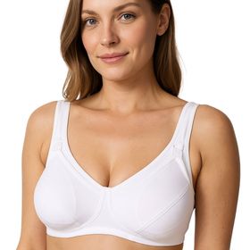 MYSANITY® Soutien-gorge d’allaitement en fibre creuse, bonnet D, blanc