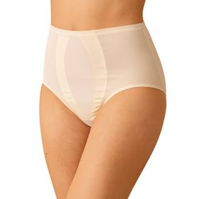 MYSANITY® Culotte postnatale gainante avec renfort abdominal, beige