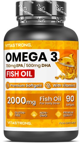 Vitastrong Omega-3 Hoge Dosis – 90 Capsules, Zuivere EPA + DHA