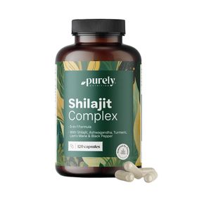 Purely Shilajit Complex met ashwagandha, kurkuma en pruikzwam