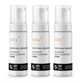 oxy8 Natural Cosmetics INTENSIVE FACE CLEANSING FOAM – Mousse nettoyante  Set économique de 3 pièces