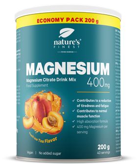 Nature’s Finest Magnesium 400 – Citrate de magnésium au goût thé glacé