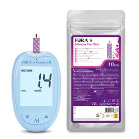 FORA 6 Multi-Parameter Ketonenmeter Starterset – Special Edition (Blauw) - mg/dl
