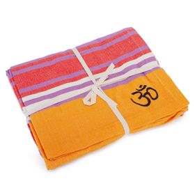 bodhi Couvre-lit SHAVASANA multicolore (naturel, violet, orange, jaune), coton
