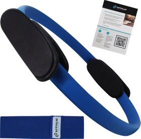 VITALIC Cercle de pilates avec bande – Anneau yoga – Accessoire renforcement musculaire