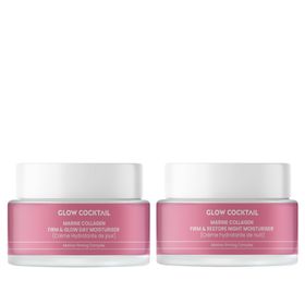 Glow Cocktail Coffret de soins hydratants jour et nuit au collagène marin