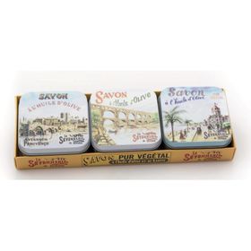 La Savonnerie de Nyons - metalen doosje met zeep - 3 st. Zeepset "South Views"