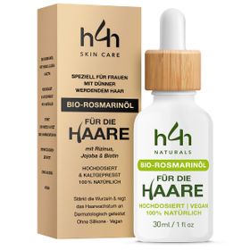 H4H Naturals® Bio Rozemarijn Haarolie – Natuurlijke haarverzorging met ricinus-, hennep- & kokosolie