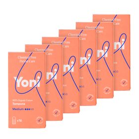 Yoni Tampons Medium - 100% Biologisch katoen-  6x16 – 96 stuks