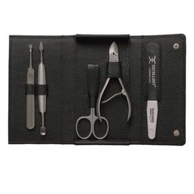 Excellent Solingen Coffret manucure, 5 pièces, en cuir véritable