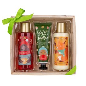 Accentra Coffret bain Hello Winter avec gel douche, lotion corps et crème mains & ongles