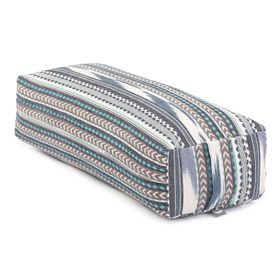 bodhi ETHNO Collectie: Salamba (rechthoekig) yoga bolster, zwart-wit-blauw