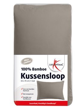 lucovitaal - Bamboe Kussensloop Taupe
