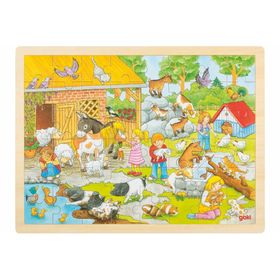 goki Houten Puzzel Kinder Dierentuin 48 Onderdelen