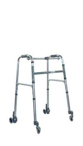 Ausilium Opvouwbare Rollator met 4 Wielen van Aluminium - Dubbele Achterwielen en Zwenkende Voorwiel