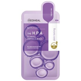 MEDIHEAL The H.P.A Glowing Ampoule Mask – Masque en tissu exfoliant pour une peau éclatante