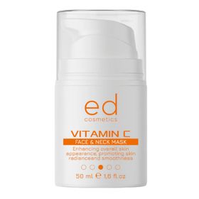 ED COSMETICS Masque visage et cou à la vitamine C – Éclaircissant, hydratant et ANTI-ÂGE