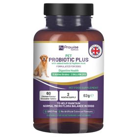 Prowise Healthcare Pet Probiotic Plus avec inuline et téguments de psyllium – 2 milliards d'UFC
