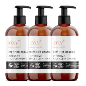 oxy8 Natural Cosmetics INTENSIVE FACE CLEANSING GEL – Gel nettoyante  Set économique de 3 pièces