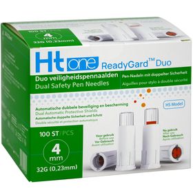 The Tester - HT One ReadyGard Duo Veiligheidsnaald (32G – 4mm) – 100 stuks