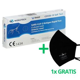 WizBiotech COVID-19 Antigeen Corona Sneltest + Gratis NANOVIO FFP2