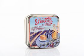 La Savonnerie de Nyons - Metalen doosje met zeep "Champ de Lavande"