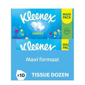 KLEENEX Tissues Familiebox Maxi Formaat - 128 vellen - 10 stuks multipack