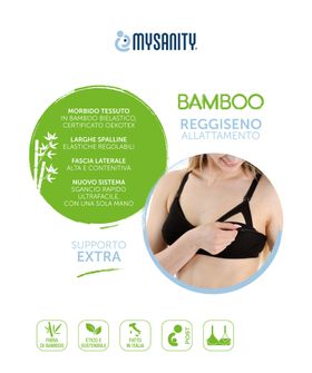 MYSANITY Bamboe voedingsbeha met extra steun, cup C, zwart