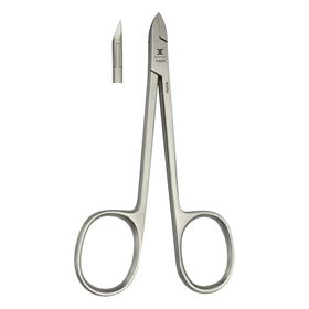 Excellent Solingen Pince à cuticules, lame droite avec poignée ciseaux