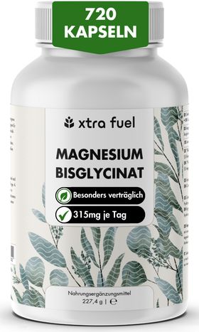 XTRA FUEL Magnesiumbisglycinaat - chelaatformule met 315 mg elementair magnesium