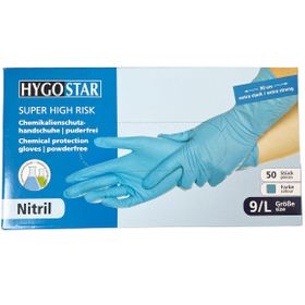 Hygostar Gants de protection chimique en nitrile Super High Risk