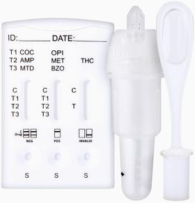 One+Step Test de dépistage Salivaire pour 7 types de drogues (COC/THC/OPI/AMP/MTD/BZO/MET)