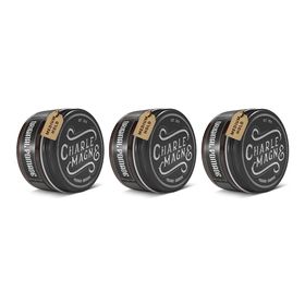 Charlemagne Pomade Matte – Cuir – Tenue Moyenne – Lot de 3