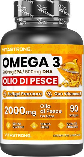 Vitastrong Omega-3 Hoge Dosis – 90 Capsules, Zuivere EPA + DHA