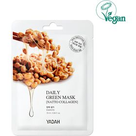 YADAH Daily Green Natto Collagen Mask – Masque en tissu au collagène pour une peau ferme et soignée