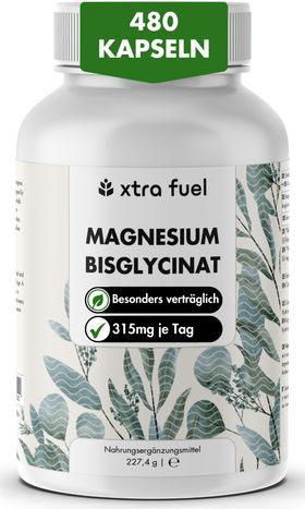 XTRA FUEL Magnesiumbisglycinaat - chelaatformule met 315 mg elementair magnesium