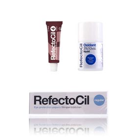 Refectocil  couleur pour cils Châtaigne 4 & Oxydant liquide 3 & Plaquettes pour cils Set