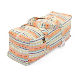 bodhi Collection ETHNO : Sac de Yoga Kit Tissu Jacquard, motifs abricot-bleu clair