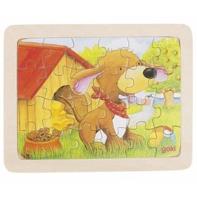 Goki Houten Puzzels Dieren, set van 6