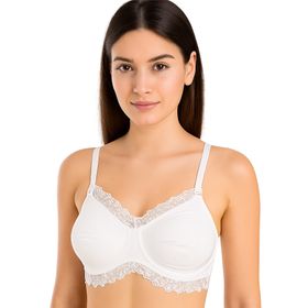 MYSANITY Soutien-gorge d’allaitement avec tulle brodé, blanc