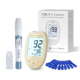 FORA 6 Connect 6-in-1 Starterkit - Special Edition (Geel) - mg/dl - The Tester