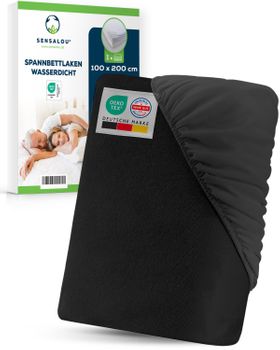 Sensalou drap-housse 100 x 200 en noir
