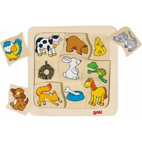Goki Houten Legpuzzel Wie Eet Wat?
