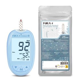 FORA 6 | Bloedsuiker-, Hematocriet- en Hemoglobinemeter – Special Edition (Blauw) - mg/dl