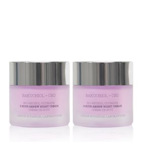 London Botanical Laboratories Duo de crèmes de nuit au bio-rétinol Bakuchiol + CBD