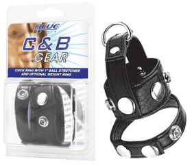 blue line c&b gear Cock Ring with 1' Ball Stretcher And Weightring