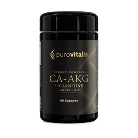 Purovitalis Ca-AKG avec L-Carnitine, CoQ10 & Vitamine B12 – Énergie cellulaire