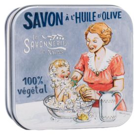 La Savonnerie de Nyons - Metalen doosje met zeep "Baby en Mama"