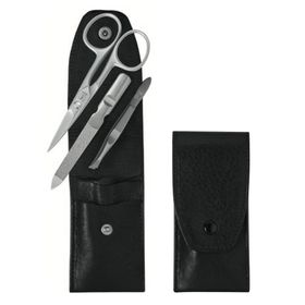 DREITURM Solingen Étui à manucure  – Étui en cuir Solingen haut de gamme, modèle Nero